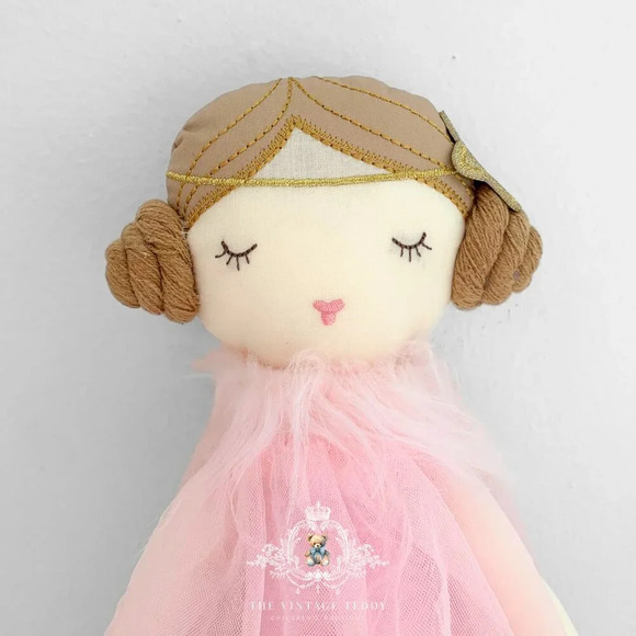 NWT Pretty Girls Princess Ballerina Plush Dolly Handmade Doll Cute Kids Toy Pink - Picture 3 of 4